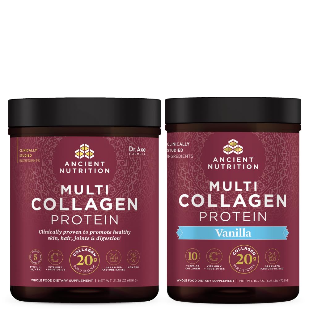 Antica Nutrition Multi Collagen Protein Powder, non aromatizzata, 60 Serve + Multi Collagen Protein Powder, Vanilla, 45 Serve