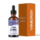 VIMERGY Kids USDA Organic Liquid Zinc Sulfate – per i bambini e l'adolescenza 1-18 anni vecchio, veloce assorbente supporto immunitario* – promuove le ossa sane, capelli e pelle. Kosher, Vegan, non OGM – 55 mL