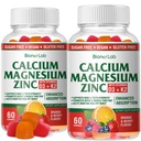 BionerLab Calcium Magnesium Zinc Gummies con Vitamina D3 & K2 - Assorbimento potenziato ad alta potenza - Arancio e Aroma di bacche