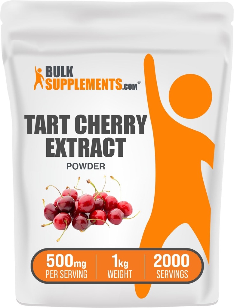 BulkSupplements.com Polvere di Estratto di Ciliegio di Tart - Supplemento di Ciliegia di Tart, Supplemento di erbe - Sorgente di Antiossidante, Senza Glutine, 500mg per Serving, 5kg (11 lbs) (Pacchetto di 5)