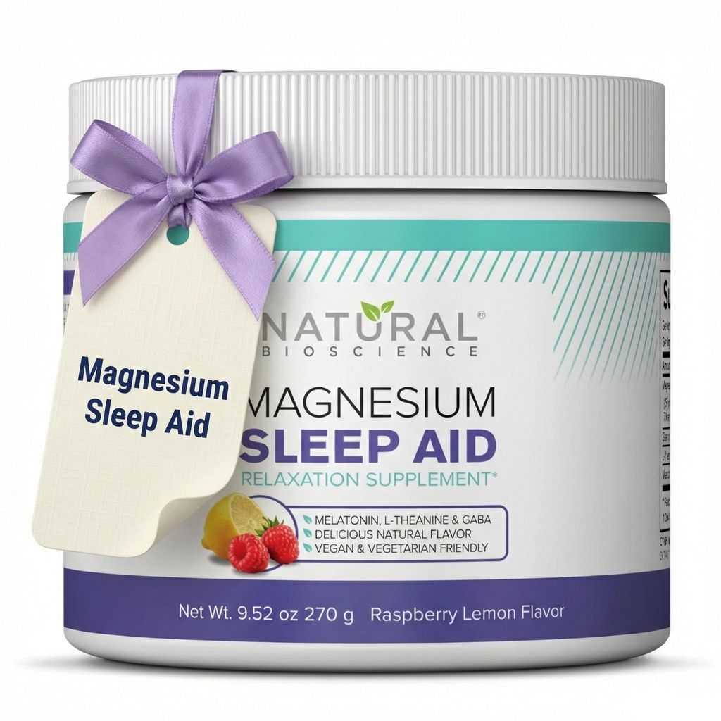 Magnesio sonno notte polvere tempo - Citrato di magnesio, glicinato di magnesio con melatonina, L-teanina e GABA sonno Aid, integratore naturale del sonno, Vegan, senza glutine, lampone limone Flavor