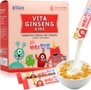 Vita Ginseng Kids, Vitamina D, Zinco, 7 Bacche, Banana, 20 Verdura, Polvere di latte per il supporto immunitario, Focus e Memory Boost, 30 Pacchetti (1Set)