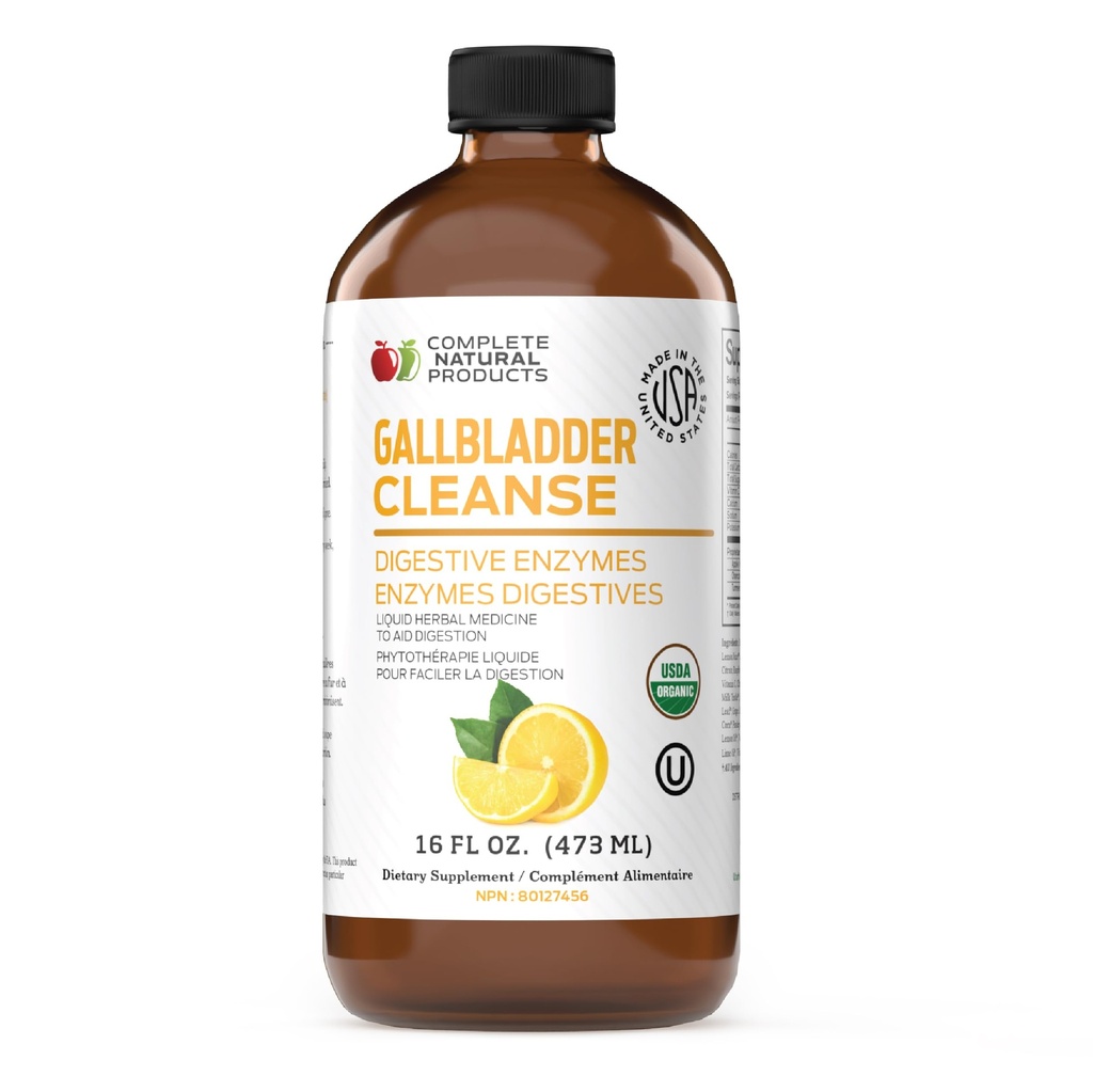 Complete Natural Gallbladder Complete - Supplemento liquido per il supporto della vescica, pulizia del fegato e salute digestiva con Aceto di sidro di mele, curcuma, barbabietola, enzimi digestivi, cardo del latte - 16oz