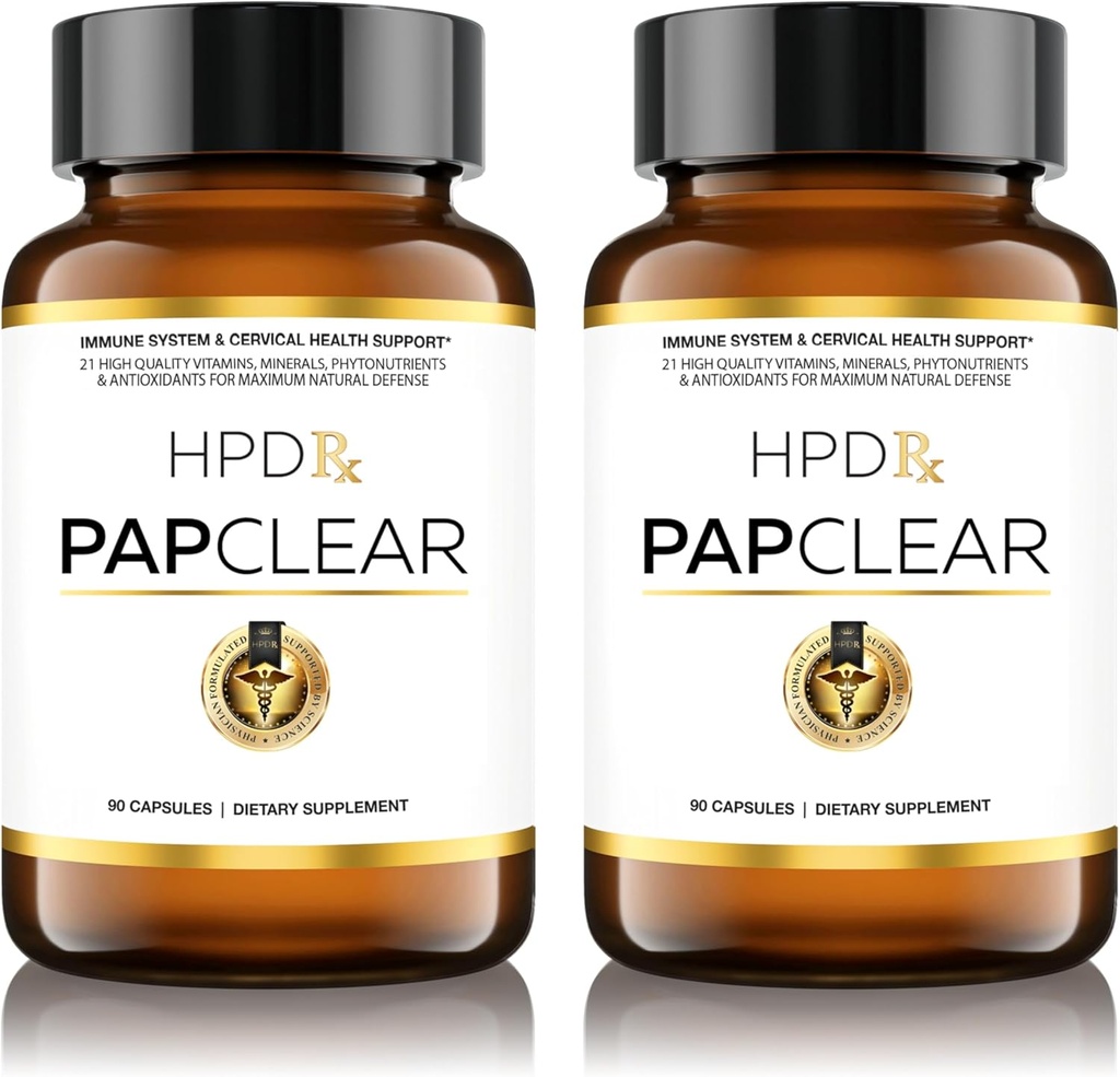 PAPCLEAR Physician Formulato | Tutto Natural Immune Support Supplemento | Advanced Powerful Immunity Booster | 21 Vitamine & Nutrienti con Organic Shiitake Mushroom & Lycopene | 90 Capsule | Confezione da 2