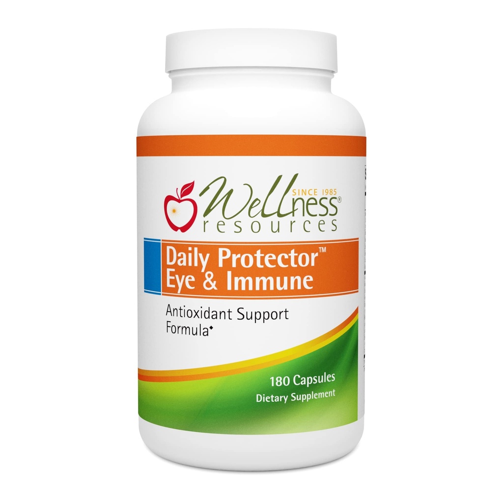 Wellness Resources Daily Protector Eye & Immune - Lutein, Lycopene, Zeaxanthin, Cryptoxanthin, Bilberry and More for Eye, Immune, and Skin Health (180 capsule)