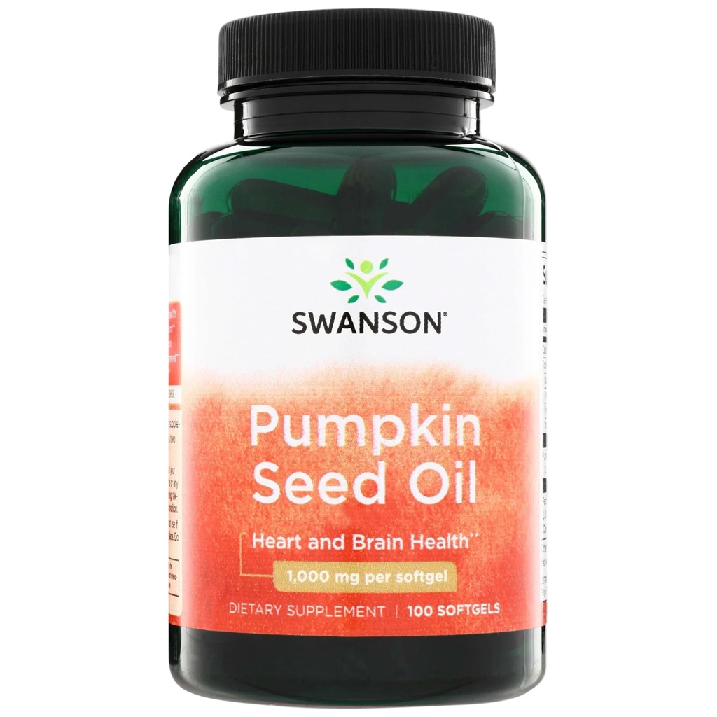 Olio di semi di zucca Swanson - EFA ad alta biodisponibile - (100 capsule di softgel, 1000 mg ogni)