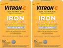 Tavole di supplemento di ferro ad alta potenza Vitron-c 60 Ct (pacchetto di 2)
