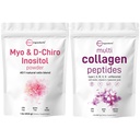 Micro Ingredienti Multi Collagen Protein Powder 2lbs & Myo & D-Chiro Inositol Powder Bundle 2 Pack | Peptidi di collagene a base di erba | Integratore di inositolo per le donne