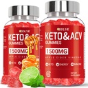 Keto ACV Gummies - 1500mg Gummies di Aceto di Mele con Pomegranate Beetroot & Vitamina B12 B6 - Limone Miele Flavor - per Uomo & Donna - OGM Free & Vegan - 120 Count