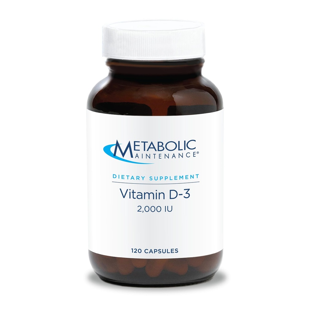 Vitamina D-3 2000 IU - Assorbimento Superiore D3 con vitamina C - Bone, Immune, Mood + Supplemento di supporto cardiovascolare, Nessun filler (120 capsule)