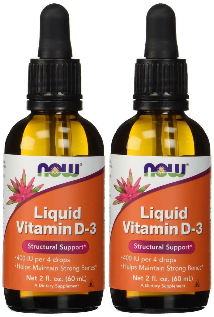 NOW Integratori alimentari, Vitamina liquida D-3, Ossa forti*, Supporto strutturale*, 2-Oncia