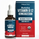BioActive Vitamin B12 5000 mcg | Contiene 3 forme bioattive B12 Plus Methylfolate Cofactor - Methyl B12, Adenosyl B12 & Hydroxy B12 | Forma sublinguale, Berry Flavor, Organic, Vegan (60 Servings)