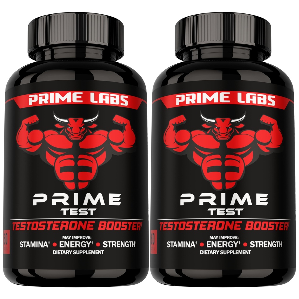 Prime Labs Testosterone supplemento per gli uomini (2-Pack) - Stamina, Endurance, Energy, & Strength - Testosterone Booster e supplemento di allenamento degli uomini - 120 Caplets