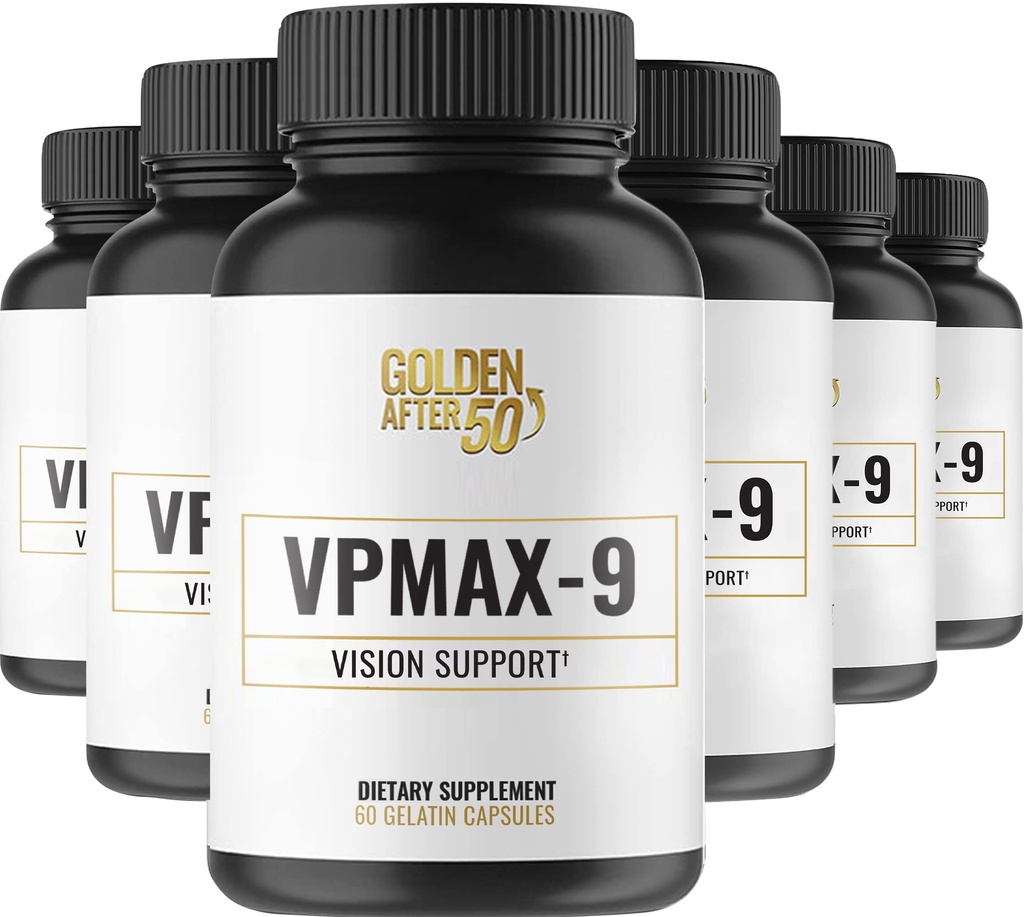 Oro Dopo 50 VpMax-9 - Prestazioni e Antiossidante Supplemento con Vitamine Occhiali, Luteina, Licopene e Estratto di Bilberry - 6 bottiglie
