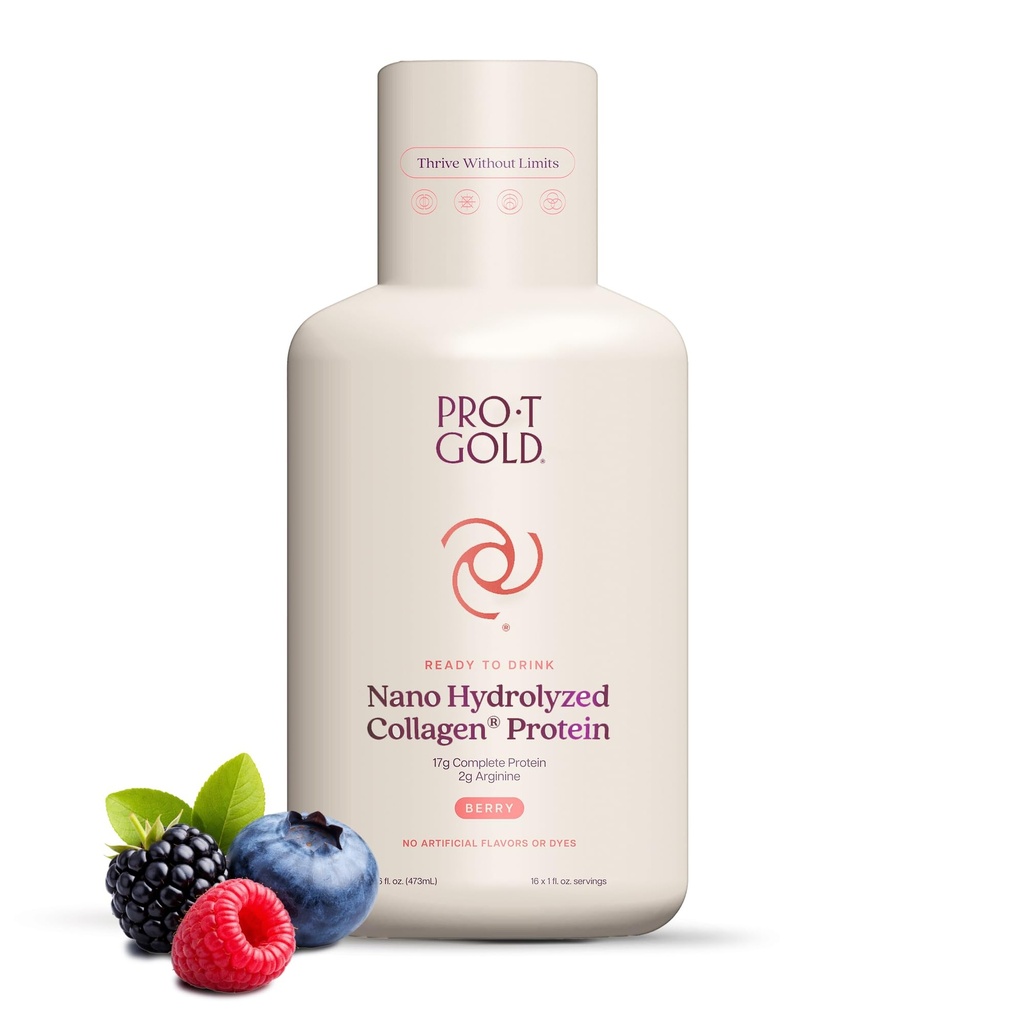 ProT GOLD Berry Sugar Free Liquid Protein Shot - 16oz Anti Aging. Provato a rafforzare l'immunità. Formula Trusted by 4,000+ Medical Facilities for Complete Protein Nutrition and Proven 2X Faster Healing