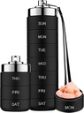 Mossime Metal Pill Organizer Weekly, Stackable impermeabile Travel Pill Box, Grande lega di alluminio Pill Case Container, BPA Free 7 Day Daily Medicine Organizer per Vitamin, Fish Oil, Supplemento