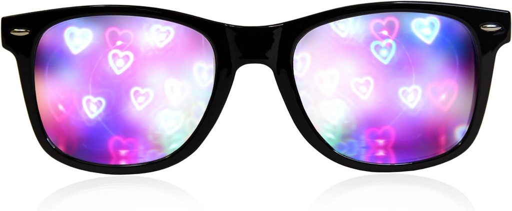 Ultimate Diffraction Glasss - 3D Rainbow Heart Effect - Grande Edm, Concerto e Rave Accessori