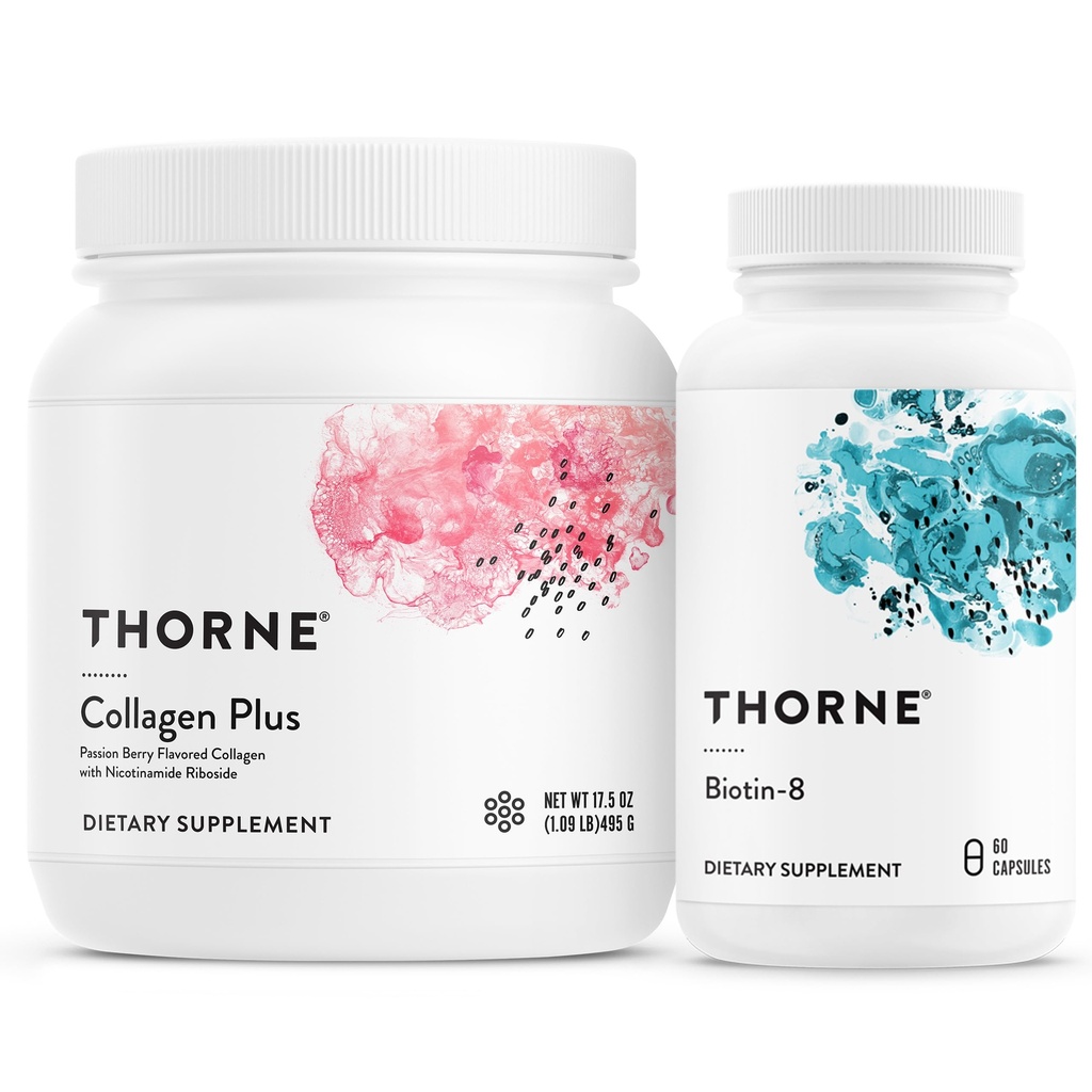 THORNE - Collagen Plus e Biotin 8 Bundle per pelle radiante, capelli e unghie - 30 Serve