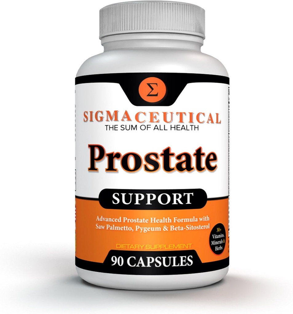 Prostate Support Complex - Saw Palmetto & Beta Sitosterol con Pygeum Bark - Supporto giornaliero per il flusso urinario per gli uomini - 90 capsule naturali di Sterol