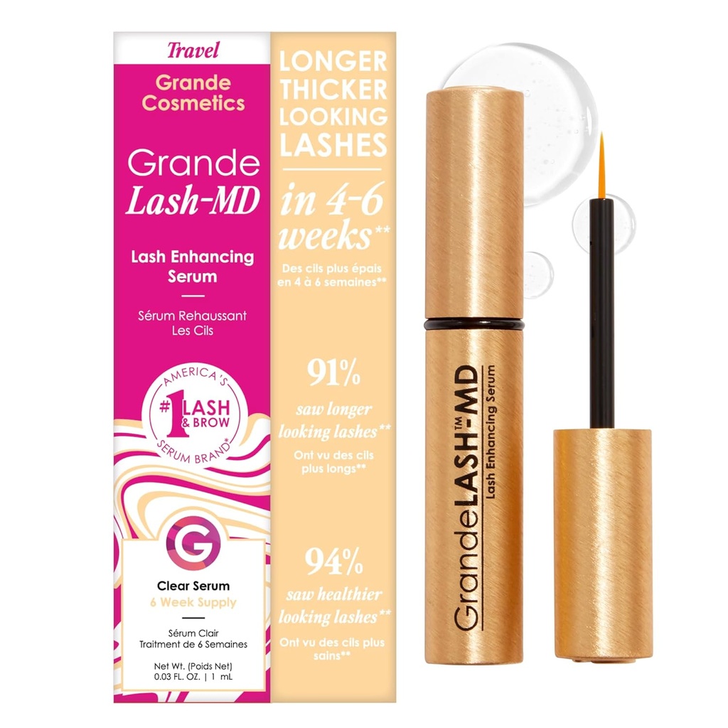 Grande cosmetici GrandeLASH-MD Lash Enhancing Serum - Peptide & Vitamin Formula infusa per le ciglia più lunghe, più spesse, più complete - Ophthalmologist Tested, Cruelty-Free