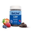 BeLive 5-HTP Gummiess - 60 Ct I 5HTP Stress Relief Gummiess per un migliore sonno, messa a fuoco accresciuta, Mood Booster & Stress Relief I Serotonin Booster per adulti, Vegan 5 HTP Supplemento - Aroma di bacche miste