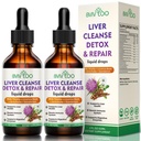 2 pacchetto fegato salute gocce liquide - 2000mg latte Thistle, Dandelion Root, Artichoke, Silymarin Extract, & Turmeric Herbs - Vegan, Non-GMO - 4 Fl Oz (120ml)