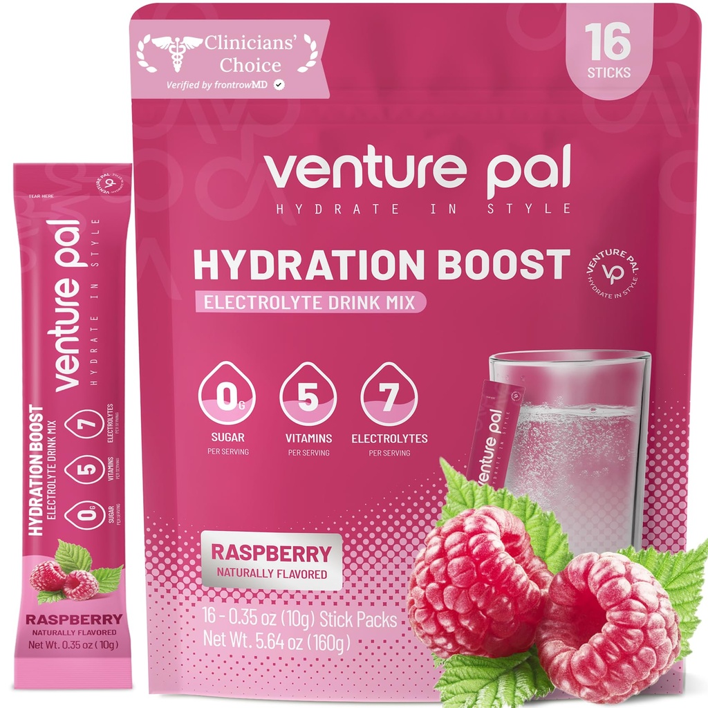 Imballaggio della polvere dell'elettrolita senza zucchero di Venture Pal - Liquid Daily IV miscela di bevanda per l'idratazione rapida e il recupero del partito | 5 vitamine & 7 elettroliti| Keto Friendly | Non OGM | Vegan certificato | 16 Sticks
