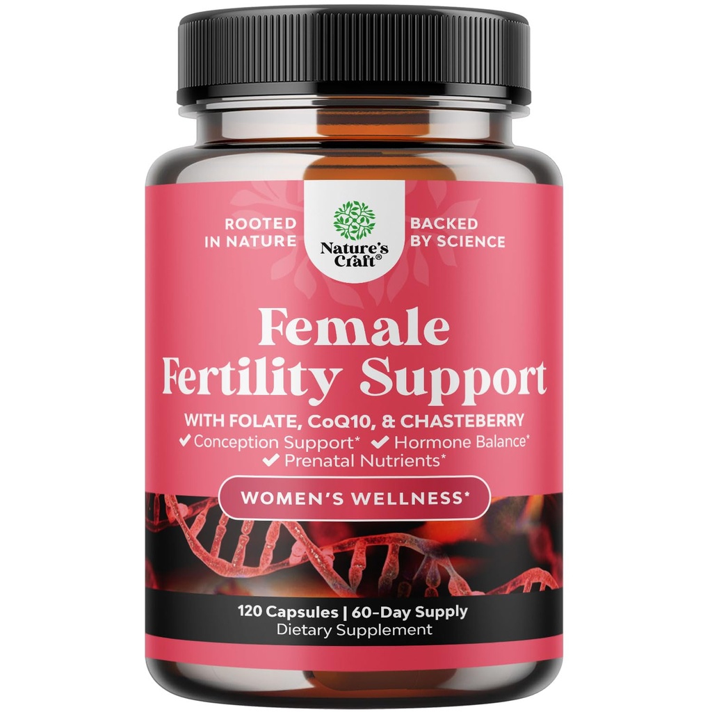 Integratore di fertilità per le donne con Multivitaminici Prenatali - Supporto per fertilità femminile con Prenatal Choline Inositol Folate Chasteberry e CoQ10 Fertiility Blend per le donne per promuovere la concezione più veloce