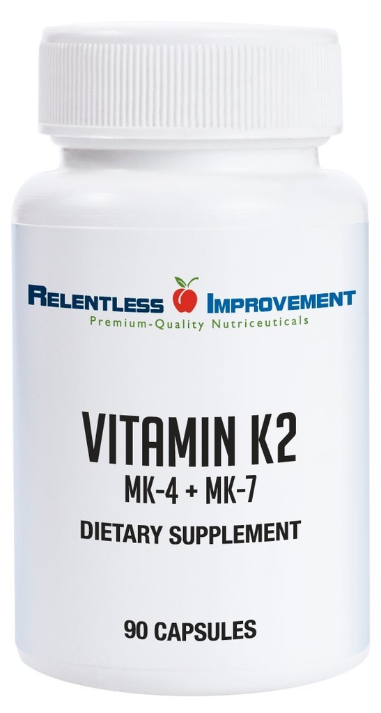 Vitamina naturale K2 MK4 Plus Vitamina K2 MK7 ad alta potenza 15.000mcg MK-4 + 60mcg MK-7 Supporta Bone e Vegi-Capsules Salute Arteriosa