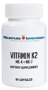 Vitamina naturale K2 MK4 Plus Vitamina K2 MK7 ad alta potenza 15.000mcg MK-4 + 60mcg MK-7 Supporta Bone e Vegi-Capsules Salute Arteriosa