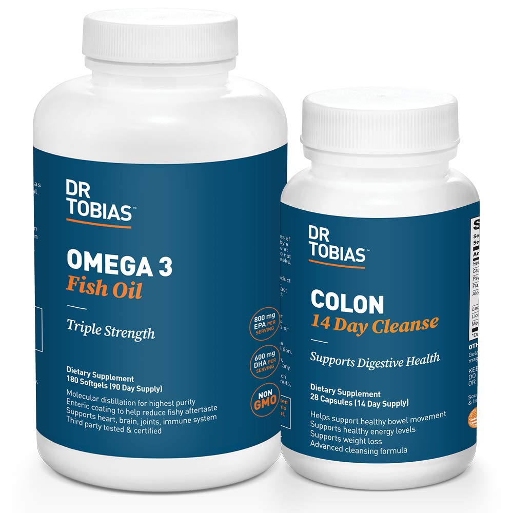 Dr. Tobias Omega 3 Fish Oil e Colon 14 giorni Cleanse per una migliore digestione e salute generale