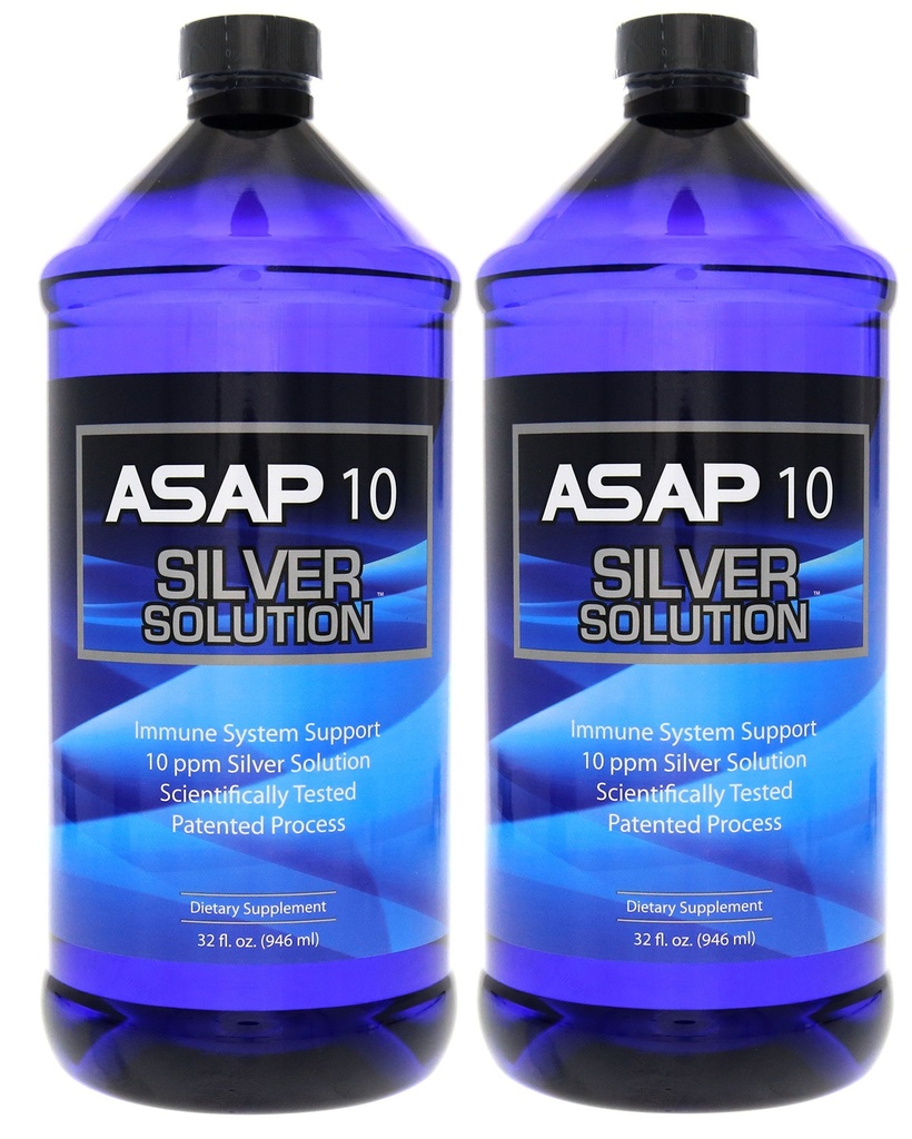 American Biotech Labs ASAP 10 PPM Silver Sol Immune System Support | 2 Pack di 32 Oz Totalling 64 Oz
