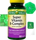 Super Vitamina B-Complex 100 compresse Integratore alimentare Bundle Esclusiva Meglio Ligth&Spring Guida + Organizzatore settimanale di pillole (3 articoli)