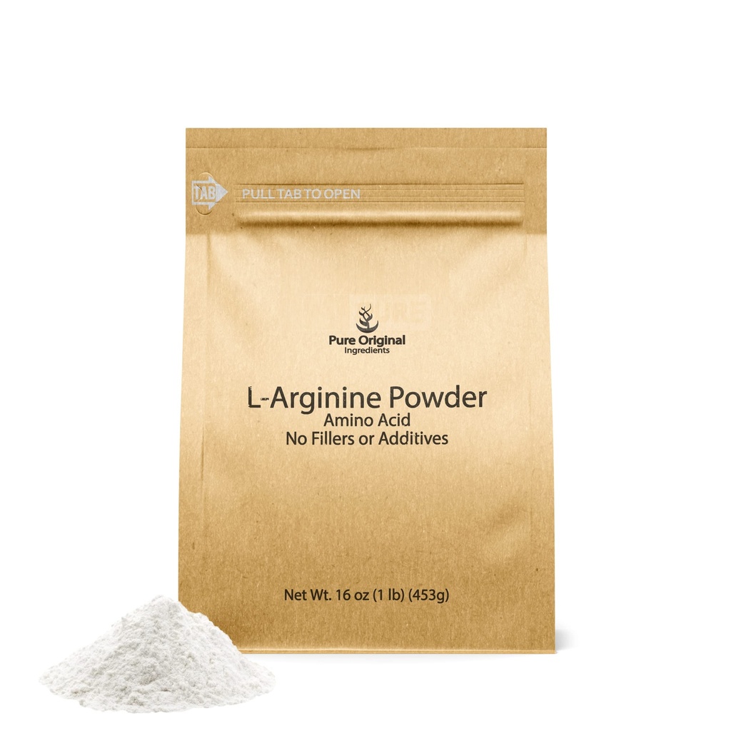 PURE ORIGINAL INGREDIENTI L-Arginina Polvere (1 lb) Aminoacido, senza filler, supplemento dietetico