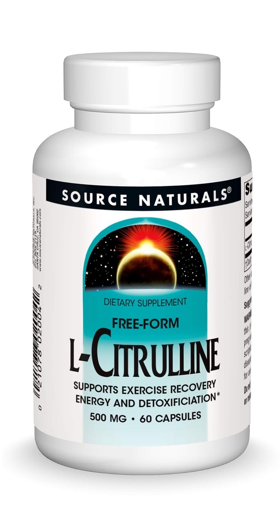 Fonte Naturals L-Citrulline - Supporta il recupero di esercizio, l'energia e la disintossicazione*, 500 mg - 60 capsule