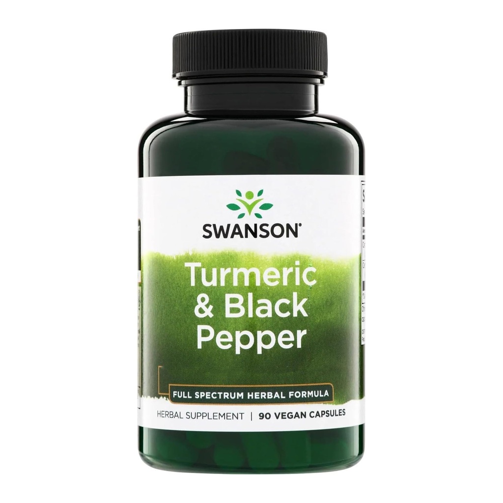 Swanson Premium- Turmeric & Black Pepper - Antiossidante, Digestione & Supporto Giunto - 90 Caps Veg (3 Pack)