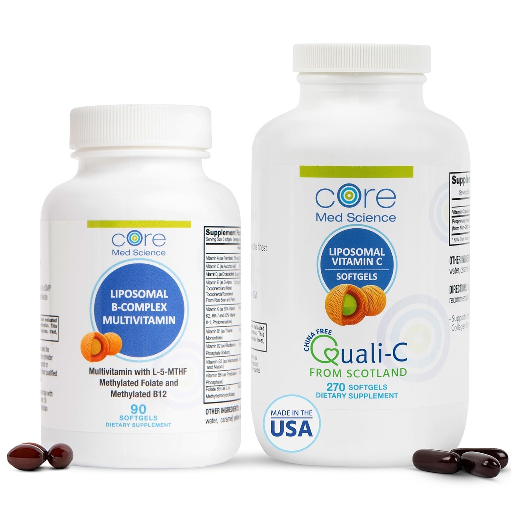 Vitamina B-Complex & Vitamina C 1000mg Bundle morbido per la salute del cuore e il sistema immunitario