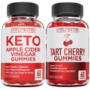 60 Keto Aceto di sidro di mele Gummies Perdita di peso avanzata + 60 Gummies di ciliegia di Tart con estratto di semi di celeria
