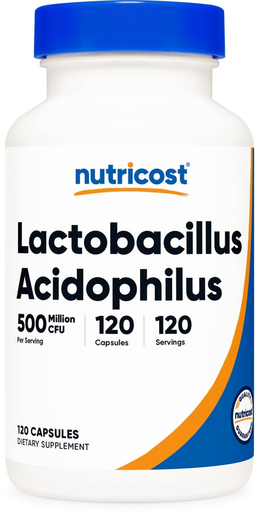 Nutricost Lactobacillus Acidophilus 500 Milioni di CFU Per Serving (120 capsule)