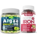 Vegan Omega 3 Gummies 1000mg+Iron Supplemento 12.5mg
