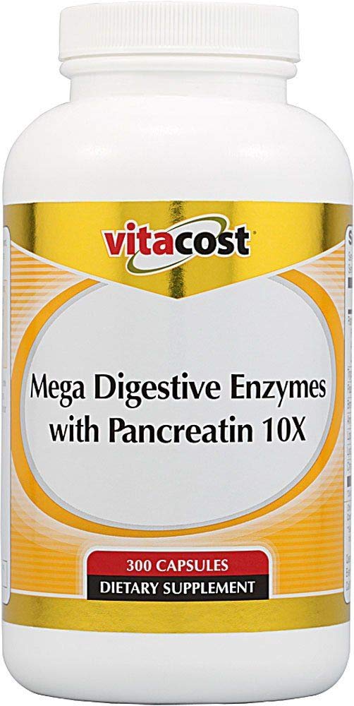 Vitacost Mega Enzimi digestivi con Pancreatin 10X - 300 capsule