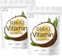 D3 + K2 Olio di cocco Gel Morbido, Vitamina D3 10000 iu Plus K2 (MK-7) 200 mcg, Vitamina D3 K2 Supplemento Softgels, Vitamina D3 K2 Olio di cocco Softgels 300 Gel