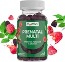 Gummie prenatali per le donne - Vitamine prenatali per le donne con acido folico, ferro e colina - Vitamine di gravidanza vegetariane e kosher - Multivitamina prenatale femminile con A C D3 E B6 B12 (60 Conte)