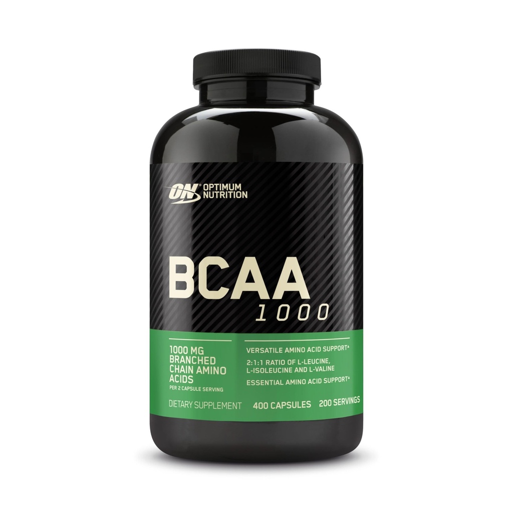 Optimum Nutrition capsule BCAA istantanee, Keto Friendly catena ramificata aminoacidi essenziali, 1000mg, 400 Count
