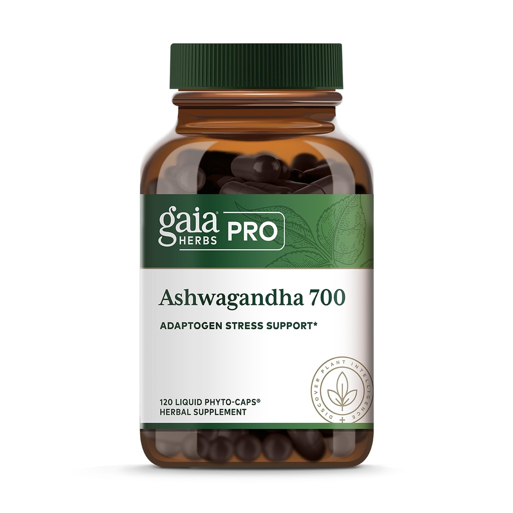 GAIA HERBS PRO Ashwagandha 700 - Integratore di Supporto Immune Sano* - Formula Singolo-Herb con Organic Ashwagandha - Vegan, Gluten-Free, Soy-Free - 120 Liquid Phyto-Caps (60 Servings)