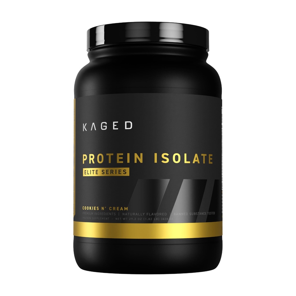 Kaged Whey Protein Isolate Elite Powder | Cookies & Cream | Whey, Casein, & Milk Protein Blend | Post Workout Recovery Drink | Supports Muscle Building | Supplementi per Men & Women | 2 lbs