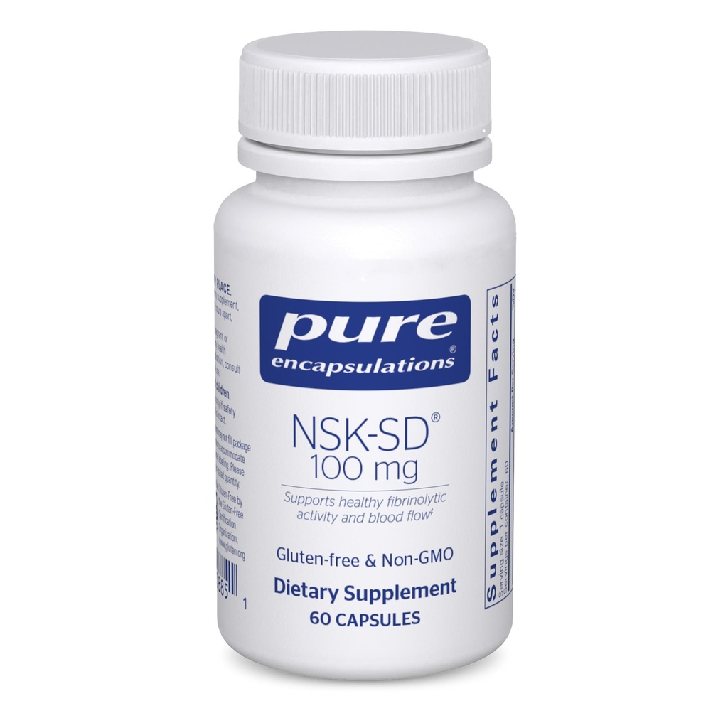 Pure Encapsulations NSK-SD - 100 mg Nattokinase - per la normale circolazione sanguigna - Supporta l'attività fibrinolitica* - Gluten Free & Non-GMO - 60 capsule