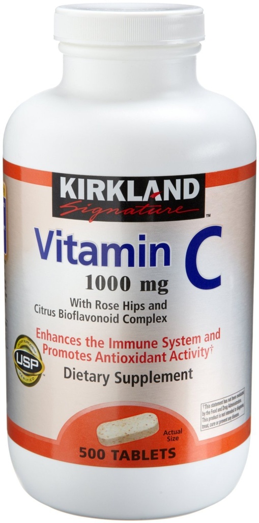 Kirkland Vitamina C con Rose Hips e Citrus Bioflavonoid Complex (1000 mg), 1000-Paese (1000mg compresse)