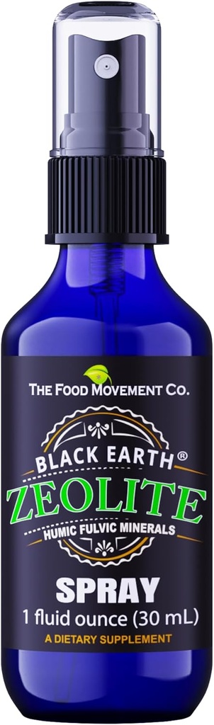 Zeolite di terra nera con acidi fulvi Humic, minerali di trace, per adulti e bambini supporta la salute del fegato, il supporto immunitario, la digestione e l'eliminazione e più 1oz liquido pompa spray supplemento