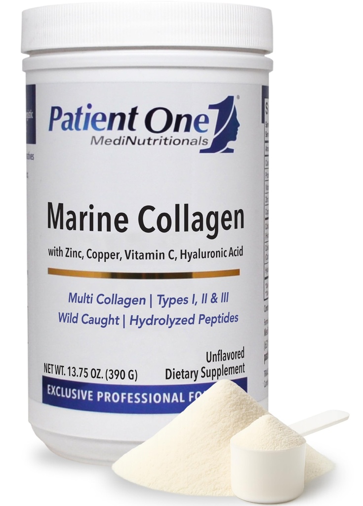 Paziente One Marine Collagen | Supplemento polvere per fornire supporto completo* | con tipi 1, 2 e 3 Collagene, più cofattori di collagene | 13.75 oz
